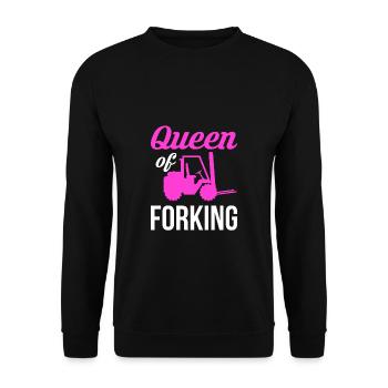 Queen Of Forking Shirt Gift Forklift - Unisex Sweatshirt - black - Front - Alina (178cm) & Michal (187cm)