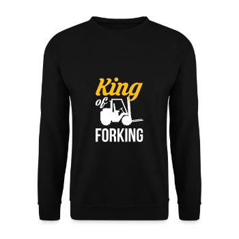 King Of Forking Shirt Gift Forklift - Unisex Sweatshirt - black - Front - Alina (178cm) & Michal (187cm)