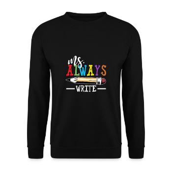 Mme Always Write Shirt Teacher School - Sweat-shirt Unisexe - noir - Devant - Alina (178cm) & Michal (187cm)