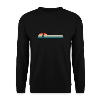 Vintage Retro Quarterback Shirt Football Gift - Unisex Sweatshirt - black - Front - Alina (178cm) & Michal (187cm)