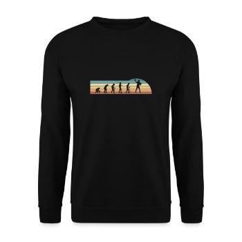 Vintage Retro Evolution Quarterback Shirt Gift - Unisex Sweatshirt - black - Front - Alina (178cm) & Michal (187cm)