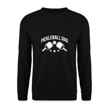 Pickleball Dad Vater Papa Vatertag Shirt Geschenk - Unisex Pullover - Schwarz - Vorne - Alina (178cm) & Michal (187cm)