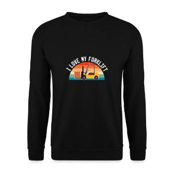 J’adore mon chariot élévateur Chemise Cadeau Chariot élévateur - Sweat-shirt Unisexe - noir - Devant - Alina (178cm) & Michal (187cm)