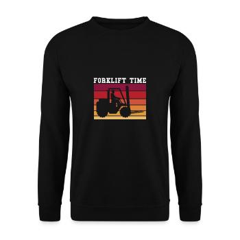 Chariot élévateur Time Shirt Cadeau Chariot élévateur - Sweat-shirt Unisexe - noir - Devant - Alina (178cm) & Michal (187cm)