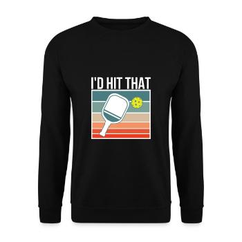 J’aurais frappé ce cadeau de chemise pickleball - Sweat-shirt Unisexe - noir - Devant - Alina (178cm) & Michal (187cm)