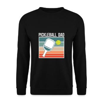 Pickleball Dad Vater Papa Vatertag Shirt Geschenk - Unisex Pullover - Schwarz - Vorne - Alina (178cm) & Michal (187cm)