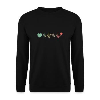 Heartbeat Heartline Fréquence cardiaque Pickleball - Sweat-shirt Unisexe - noir - Devant - Alina (178cm) & Michal (187cm)