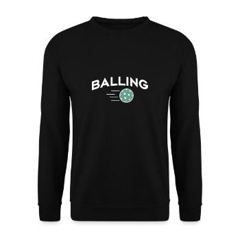 Balling Pickleball Shirt Geschenk - Unisex Pullover - Schwarz - Vorne - Alina (178cm) & Michal (187cm)