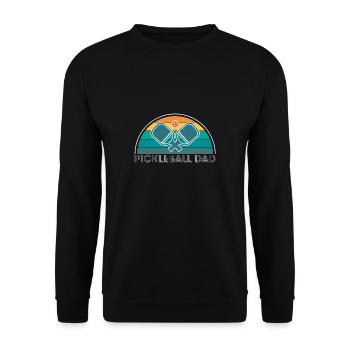 Pickleball Dad Vater Papa Vatertag Shirt Geschenk - Unisex Pullover - Schwarz - Vorne - Alina (178cm) & Michal (187cm)