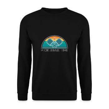 Pickleball Time Cadeau Vintage Rétro - Sweat-shirt Unisexe - noir - Devant - Alina (178cm) & Michal (187cm)