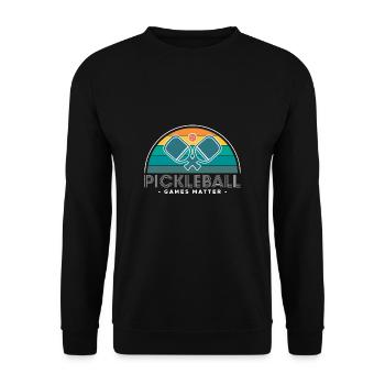 Pickleball Games Matter Shirt Geschenk - Unisex Pullover - Schwarz - Vorne - Alina (178cm) & Michal (187cm)