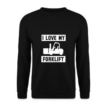 J’adore mon chariot élévateur Chemise Cadeau Chariot élévateur - Sweat-shirt Unisexe - noir - Devant - Alina (178cm) & Michal (187cm)