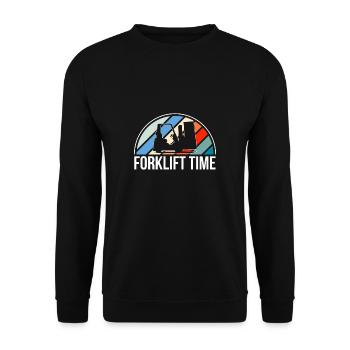 Chariot élévateur Time Shirt Cadeau Chariot élévateur - Sweat-shirt Unisexe - noir - Devant - Alina (178cm) & Michal (187cm)
