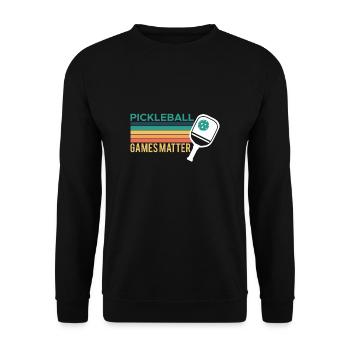 PickleBall Games Matter Shirt Cadeau - Sweat-shirt Unisexe - noir - Devant - Alina (178cm) & Michal (187cm)