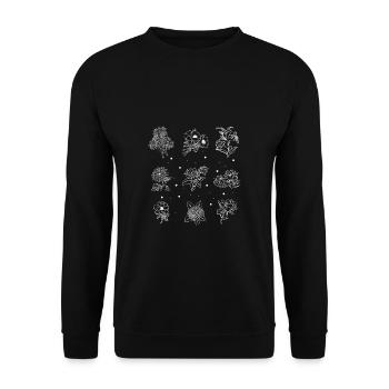 Fleurs Épices Fleuriste Chemise - Sweat-shirt Unisexe - noir - Devant - Alina (178cm) & Michal (187cm)