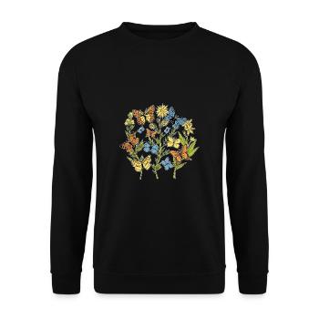 Fleurs Épices Fleuriste Chemise - Sweat-shirt Unisexe - noir - Devant - Alina (178cm) & Michal (187cm)