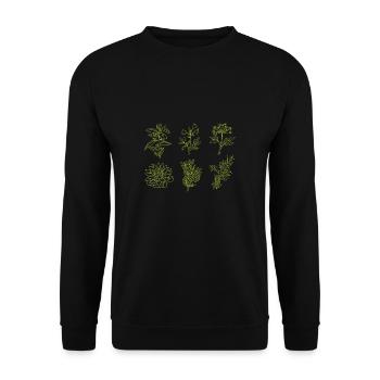 Fleurs Épices Fleuriste Chemise - Sweat-shirt Unisexe - noir - Devant - Alina (178cm) & Michal (187cm)