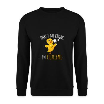 Theres No Crying In Pickleball Shirt - Unisex Pullover - Schwarz - Vorne - Alina (178cm) & Michal (187cm)