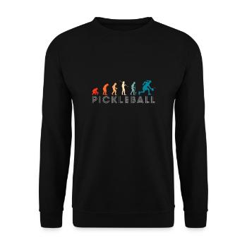 Vintage Retro Evolution Pickleball Shirt - Unisex Sweatshirt - black - Front - Alina (178cm) & Michal (187cm)