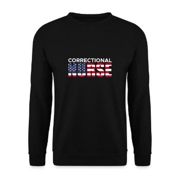 Correctional Nurse USA Flag America Flag - Unisex Sweatshirt - black - Front - Alina (178cm) & Michal (187cm)