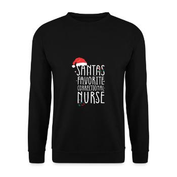 Chemise d’infirmière correctionnelle préférée du Père Noël - Sweat-shirt Unisexe - noir - Devant - Alina (178cm) & Michal (187cm)