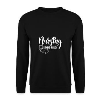 Nursing Behind Bars Shirt Correctional Nurse - Unisex Sweatshirt - black - Front - Alina (178cm) & Michal (187cm)