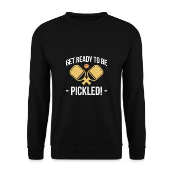 Préparez-vous à être mariné Pickleball - Sweat-shirt Unisexe - noir - Devant - Alina (178cm) & Michal (187cm)