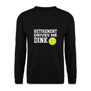La retraite me motive Dink Pickleball Retraités - Sweat-shirt Unisexe - noir - Devant - Alina (178cm) & Michal (187cm)