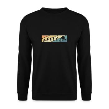 Vintage Retro Evolution Pickleball Shirt - Unisex Sweatshirt - black - Front - Alina (178cm) & Michal (187cm)