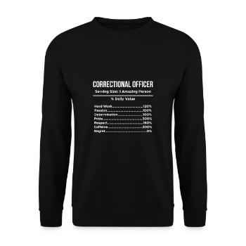 Un agent correctionnel fait un cadeau au directeur de prison - Sweat-shirt Unisexe - noir - Devant - Alina (178cm) & Michal (187cm)