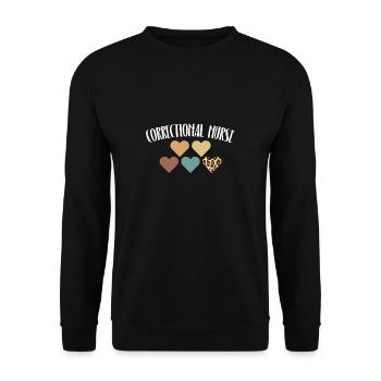 Infirmière correctionnelle Krankenschwester Chemise - Sweat-shirt Unisexe - noir - Devant - Alina (178cm) & Michal (187cm)