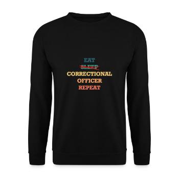 Manger le sommeil L’agent correctionnel répète - Sweat-shirt Unisexe - noir - Devant - Alina (178cm) & Michal (187cm)
