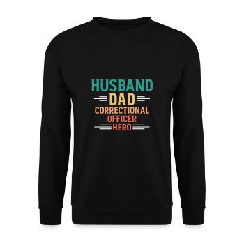Mari Papa Agent correctionnel Héros - Sweat-shirt Unisexe - noir - Devant - Alina (178cm) & Michal (187cm)