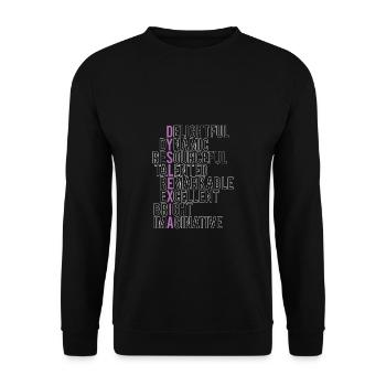Dyslexia Shirt Geschenk - Unisex Pullover - Schwarz - Vorne - Alina (178cm) & Michal (187cm)
