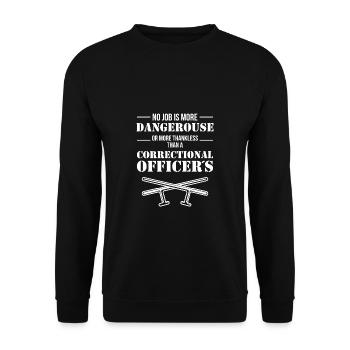Un agent correctionnel dit un cadeau de chemise - Sweat-shirt Unisexe - noir - Devant - Alina (178cm) & Michal (187cm)