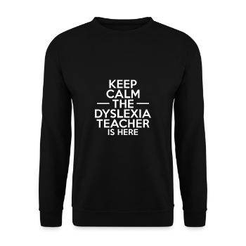 Restez calme Le professeur de dyslexie est ici Chemise - Sweat-shirt Unisexe - noir - Devant - Alina (178cm) & Michal (187cm)