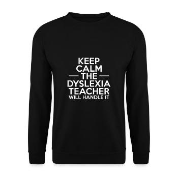 Restez calme L’enseignant de dyslexie s’en occupera - Sweat-shirt Unisexe - noir - Devant - Alina (178cm) & Michal (187cm)