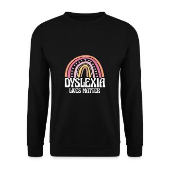 Dyslexia Lives Matter Shirt - Unisex Pullover - Schwarz - Vorne - Alina (178cm) & Michal (187cm)