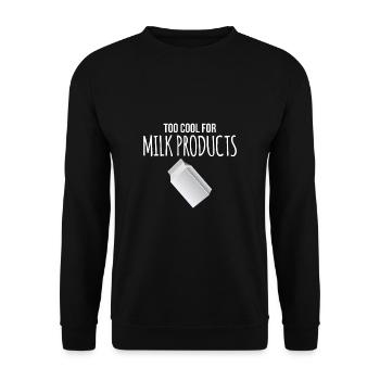 Trop cool pour les produits laitiers Chemise cadeau - Sweat-shirt Unisexe - noir - Devant - Alina (178cm) & Michal (187cm)