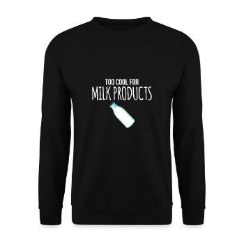 Trop cool pour les produits laitiers Chemise cadeau - Sweat-shirt Unisexe - noir - Devant - Alina (178cm) & Michal (187cm)