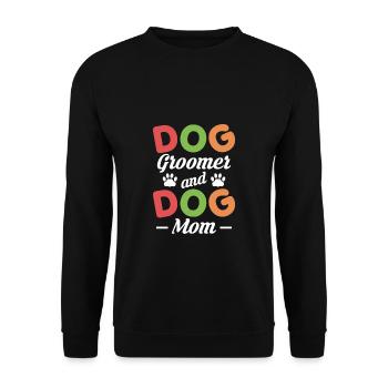 Dog Groomer et Dog Mom Shirt Cadeau - Sweat-shirt Unisexe - noir - Devant - Alina (178cm) & Michal (187cm)