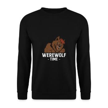 Werewolf Time Werewolf Shirt Gift - Unisex Sweatshirt - black - Front - Alina (178cm) & Michal (187cm)