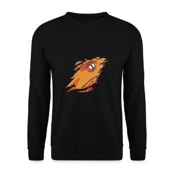 Dinosaurier Shirt Geschenk - Unisex Pullover - Schwarz - Vorne - Alina (178cm) & Michal (187cm)