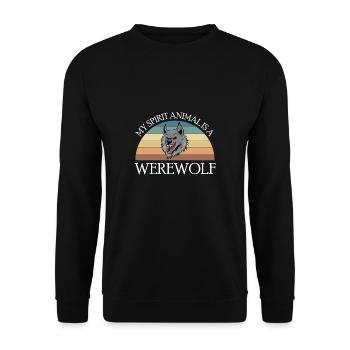 Mon animal spirituel est un cadeau de chemise de loup-garou - Sweat-shirt Unisexe - noir - Devant - Alina (178cm) & Michal (187cm)