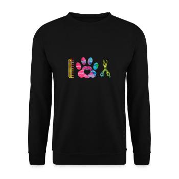 Chemise de coiffeur pour chien d’amour - Sweat-shirt Unisexe - noir - Devant - Alina (178cm) & Michal (187cm)