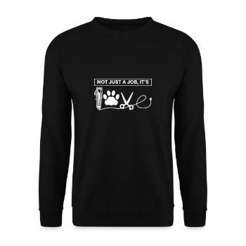 Pas seulement un travail sa chemise de coiffeur de chien d’amour - Sweat-shirt Unisexe - noir - Devant - Alina (178cm) & Michal (187cm)
