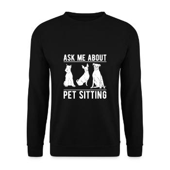 Posez-moi des questions sur le cadeau de chemise de garde d’animaux - Sweat-shirt Unisexe - noir - Devant - Alina (178cm) & Michal (187cm)