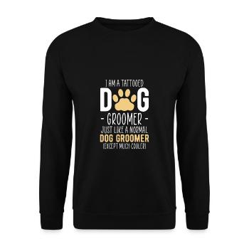 Chemise de toiletteur pour chien cadeau coiffeur pour chien - Sweat-shirt Unisexe - noir - Devant - Alina (178cm) & Michal (187cm)