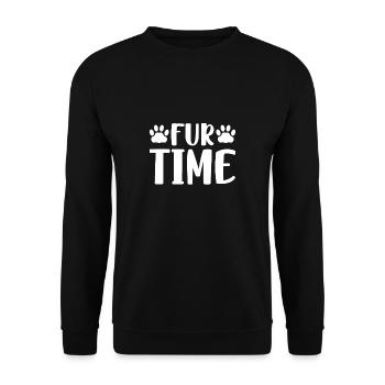 Fur Time Hunde Sitter Shirt Geschenk - Unisex Pullover - Schwarz - Vorne - Alina (178cm) & Michal (187cm)