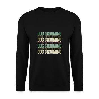 Chemise de coiffeur pour chien Retro Vintage Retro Groomer - Sweat-shirt Unisexe - noir - Devant - Alina (178cm) & Michal (187cm)
